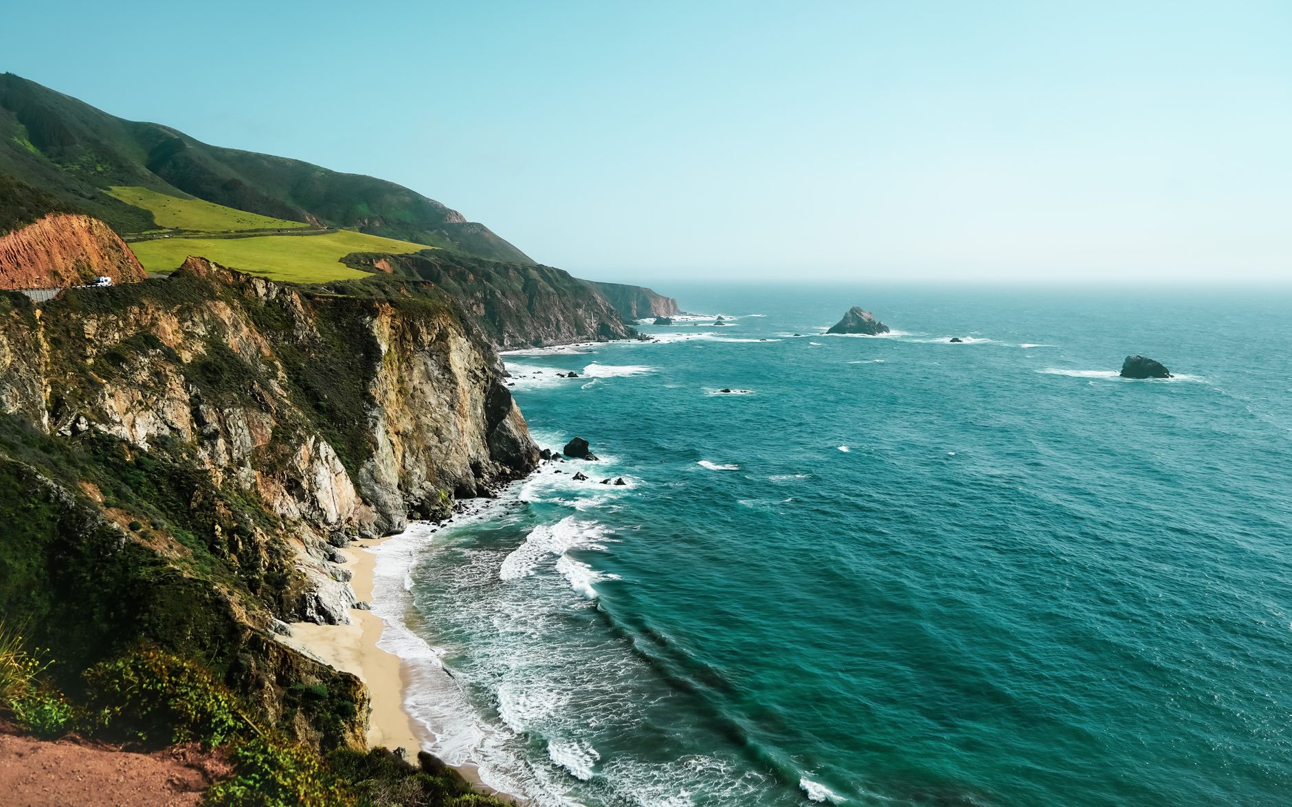 Wild coastal cliffs of California Pacific highway
